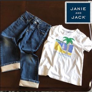 Janie and Jack Blue jeans and t-shirt Size 6